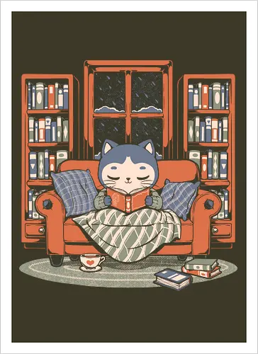 Cozy Book Winter Cat
