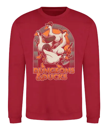 Dungeons and Ducks - rpg, ducks, internet, meme, fantasy, role-playing game, d20, dungeon master, game, adventure, Pen and Paper, tabletop, funny, fun - Sweatshirt