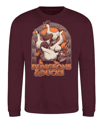 Dungeons and Ducks - rpg, ducks, internet, meme, fantasy, role-playing game, d20, dungeon master, game, adventure, Pen and Paper, tabletop, funny, fun - Sweatshirt