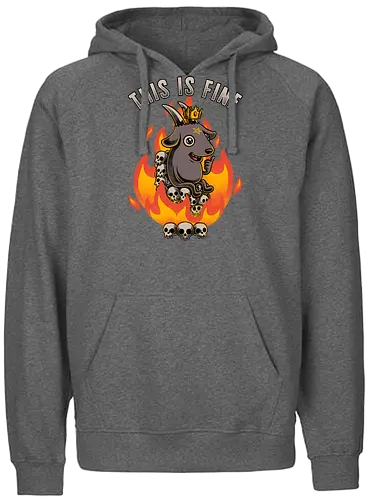 Fire Demon Meme Fine - fire, demon, meme, internet, baphomet, skull, pentagram, black humor - Fairtrade Hoodie