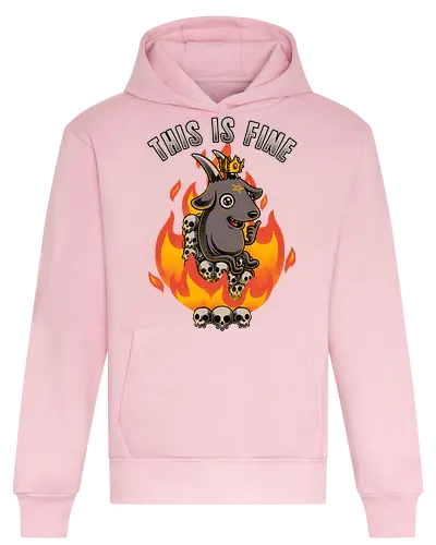 Fire Demon Meme Fine - fire, demon, meme, internet, baphomet, skull, pentagram, black humor - Heavyweight Hoodie