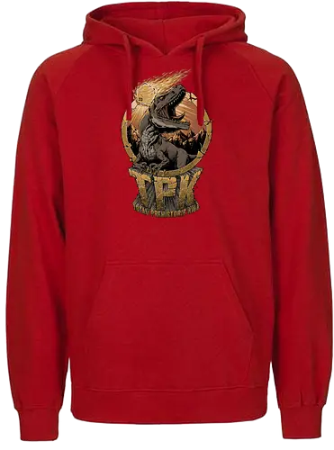 RPG - Prehistoric TPK - TPK, Total Party Kill, dinosaur, tyrannosaurus rex, t-rex, rpg, role-playing game, fantasy, rpg, Pen and Paper, d20, dungeon master, role-playing game, tabletop, game master - Fairtrade Hoodie