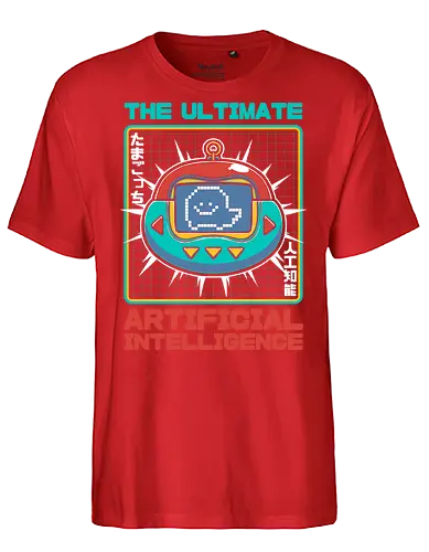Vintage Virtual Pet - Cool Retro Game - vintage retro, virtual pet, video game, kid toy, electronics, Artificial Intelligence, japanese kanji, cute, pet, classic, virtual, Virtual Reality - Fairtrade T-Shirt