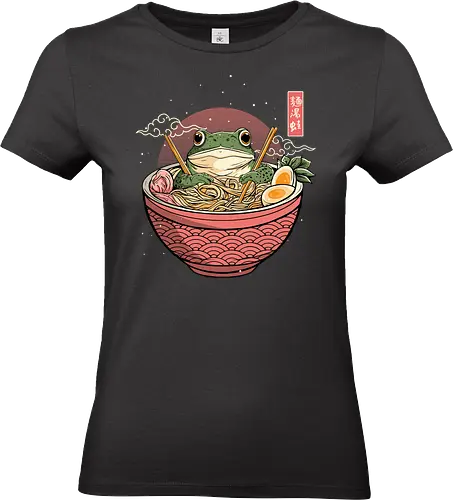 Toad Ramen Bath Ukiyo - ramen wave, noodles, great wave, ramen bowl, noodle bowl, japan, japanese, ukiyo e, ukiyo - Standard T-Shirt (Frauen)
