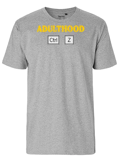 Adulthood Ctrl Z - Erwachsenenhumor, lustiges Design, Computerwitz, technikaffin, PC-Nerd, Ctrl Z Design, Sarkasmus, Tastenkombination, Grafikdesign T-Shirt, Computerfreunde, lustige Grafik, ironische Designs, Technikliebhaber, Life Undo, Erwachsenenleben, IT-Liebhaber, lustige Geschenkidee, Nerd Humor, witzige Sprüche, Tech-Geschenk, Statement-Shirt, Millennials Humor, Gen X Spaß, Erwachsensein, lustiger Alltagswitz - Fairtrade T-Shirt