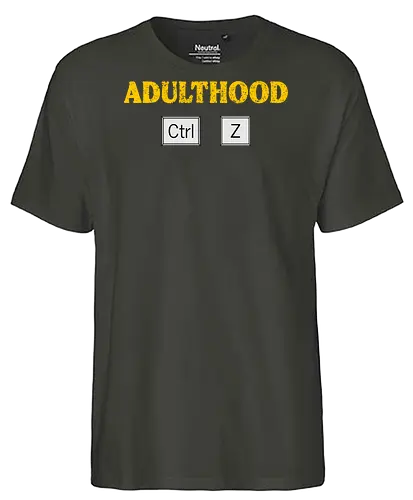 Adulthood Ctrl Z - Erwachsenenhumor, lustiges Design, Computerwitz, technikaffin, PC-Nerd, Ctrl Z Design, Sarkasmus, Tastenkombination, Grafikdesign T-Shirt, Computerfreunde, lustige Grafik, ironische Designs, Technikliebhaber, Life Undo, Erwachsenenleben, IT-Liebhaber, lustige Geschenkidee, Nerd Humor, witzige Sprüche, Tech-Geschenk, Statement-Shirt, Millennials Humor, Gen X Spaß, Erwachsensein, lustiger Alltagswitz - Fairtrade T-Shirt