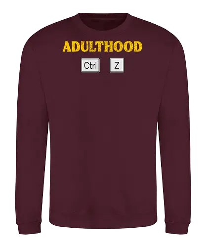 Adulthood Ctrl Z - Erwachsenenhumor, lustiges Design, Computerwitz, technikaffin, PC-Nerd, Ctrl Z Design, Sarkasmus, Tastenkombination, Grafikdesign T-Shirt, Computerfreunde, lustige Grafik, ironische Designs, Technikliebhaber, Life Undo, Erwachsenenleben, IT-Liebhaber, lustige Geschenkidee, Nerd Humor, witzige Sprüche, Tech-Geschenk, Statement-Shirt, Millennials Humor, Gen X Spaß, Erwachsensein, lustiger Alltagswitz - Sweatshirt
