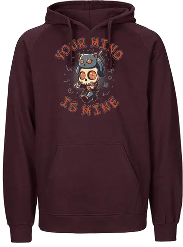 Mind Control - cat lovers, mind control, zombie, chibi, kawaii, funny cat, cute cat, cat joke, cat mom, cat lady, internet meme, hilarious, cat meme, vintage colors, retro style - Fairtrade Hoodie
