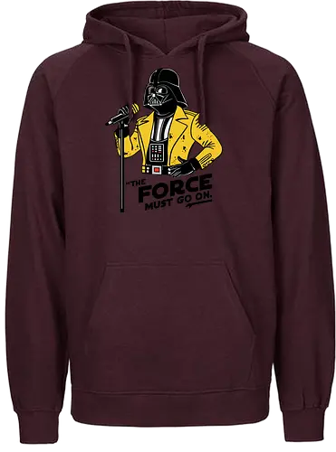 Villain Rock Star - Villain, microphone, yellow jacket, rock star, sci-fi, helmet, iconic, phrase, music, parody - Fairtrade Hoodie