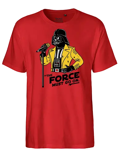 Villain Rock Star - Villain, microphone, yellow jacket, rock star, sci-fi, helmet, iconic, phrase, music, parody - Fairtrade T-Shirt