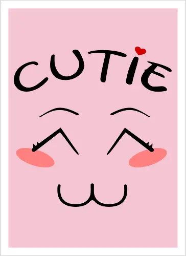 Cutie Cute Kawaii Face (Süßes Kawaii-Gesicht)
