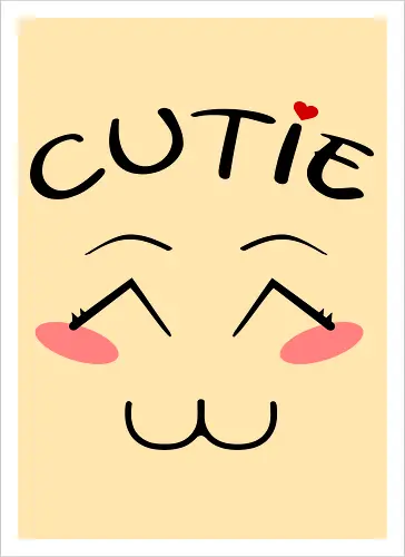Cutie Cute Kawaii Face (Süßes Kawaii-Gesicht)