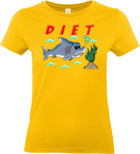 Shark Diet (Haidiät) - Hai, Diät, Cartoon, lustig, Sarkasmus, Humor, witzig, verspielt, Spaß, Strand, Meer, Ozean, Fisch, Lächeln, Entspannung, Lacher, Meeresthema, urkomisch, lässig, Tiere, maritim, sarkastisch, einzigartig, kreativ, komisch - Standard T-Shirt (Frauen)