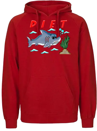 Shark Diet (Haidiät) - Hai, Diät, Cartoon, lustig, Sarkasmus, Humor, witzig, verspielt, Spaß, Strand, Meer, Ozean, Fisch, Lächeln, Entspannung, Lacher, Meeresthema, urkomisch, lässig, Tiere, maritim, sarkastisch, einzigartig, kreativ, komisch - Fairtrade Hoodie