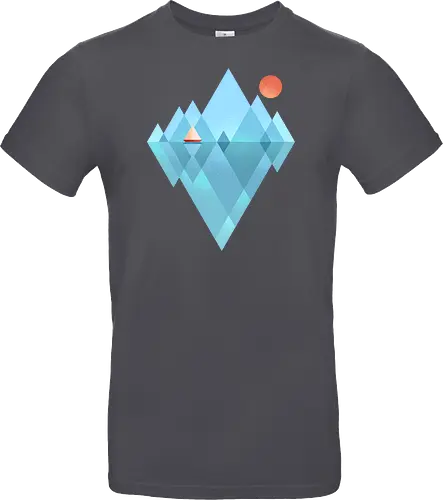 Iceberg - geometric, abstract, arctic, boat, colorful, iceberg, minimalism, minimalist, modern art, nature, nordic, sea, simple, sun, geometrical designs - Standard T-Shirt