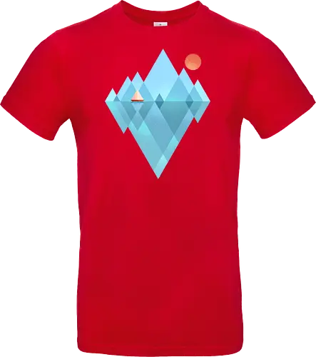 Iceberg - geometric, abstract, arctic, boat, colorful, iceberg, minimalism, minimalist, modern art, nature, nordic, sea, simple, sun, geometrical designs - Standard T-Shirt