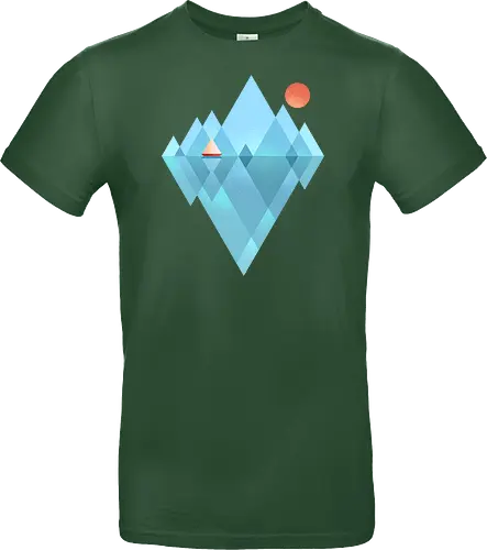 Iceberg - geometric, abstract, arctic, boat, colorful, iceberg, minimalism, minimalist, modern art, nature, nordic, sea, simple, sun, geometrical designs - Standard T-Shirt