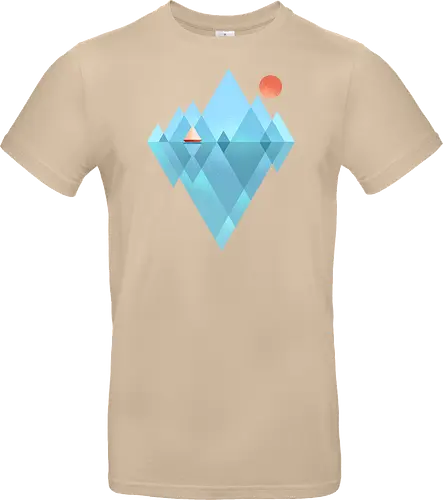 Iceberg - geometric, abstract, arctic, boat, colorful, iceberg, minimalism, minimalist, modern art, nature, nordic, sea, simple, sun, geometrical designs - Standard T-Shirt