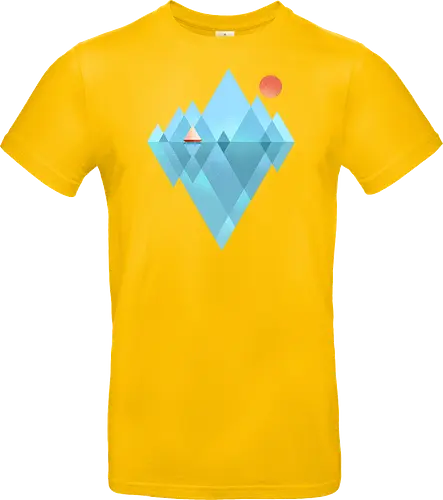 Iceberg - geometric, abstract, arctic, boat, colorful, iceberg, minimalism, minimalist, modern art, nature, nordic, sea, simple, sun, geometrical designs - Standard T-Shirt