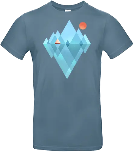 Iceberg - geometric, abstract, arctic, boat, colorful, iceberg, minimalism, minimalist, modern art, nature, nordic, sea, simple, sun, geometrical designs - Standard T-Shirt