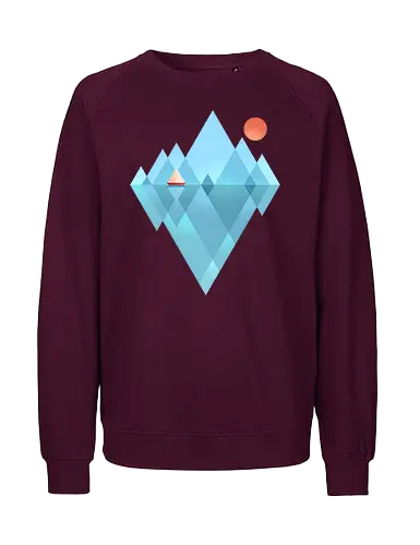 Iceberg - geometric, abstract, arctic, boat, colorful, iceberg, minimalism, minimalist, modern art, nature, nordic, sea, simple, sun, geometrical designs - Fairtrade Sweatshirt