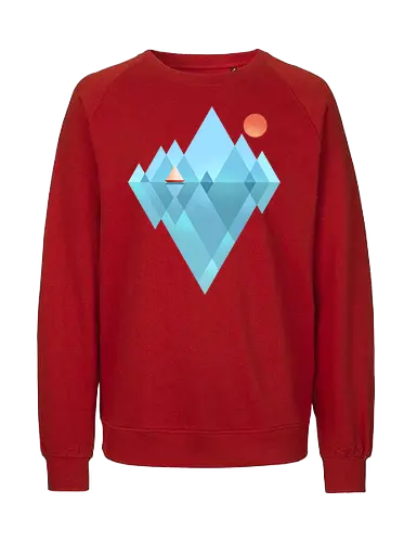 Iceberg - geometric, abstract, arctic, boat, colorful, iceberg, minimalism, minimalist, modern art, nature, nordic, sea, simple, sun, geometrical designs - Fairtrade Sweatshirt