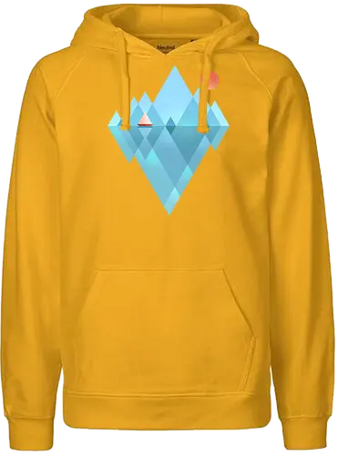 Iceberg - geometric, abstract, arctic, boat, colorful, iceberg, minimalism, minimalist, modern art, nature, nordic, sea, simple, sun, geometrical designs - Fairtrade Hoodie