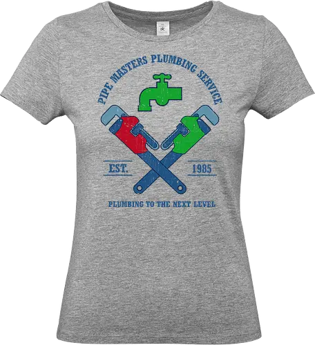 Pipe Masters Plumber Service - gamer, 80s, childhood, funny, gaming, geek, nerd, nostalgia, plumber, popculture, retro, retro gamer, service, video game, vintage - Standard T-Shirt (Frauen)