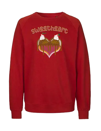 Sweetheart (Herzallerliebst) - kreativ, Geschenk, Valentinstag, bezaubernd, Herzmotiv, Naschkatze, Spaß, Cartoon, Design, einzigartig, Herz, süß, Desserts, Süßigkeiten, romantisch, Liebe, kawaii, niedlich, charmant, verspielt - Fairtrade Sweatshirt