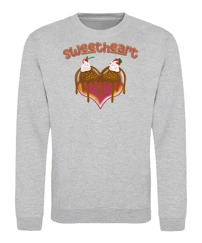 Sweetheart (Herzallerliebst) - kreativ, Geschenk, Valentinstag, bezaubernd, Herzmotiv, Naschkatze, Spaß, Cartoon, Design, einzigartig, Herz, süß, Desserts, Süßigkeiten, romantisch, Liebe, kawaii, niedlich, charmant, verspielt - Sweatshirt