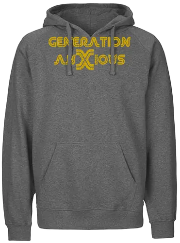 Generation AnXious (Generation Ängstlich) - retro, Sorgen, Humor, Chaos, Stil, Überdenken, Vintage, gen x, Millennials, gen z, Design, kreativ, lustig, sarkastisch, Retro-Vibes, Statement, ikonisch, Nostalgie, einzigartig, 80s, 70s, 90s - Fairtrade Hoodie