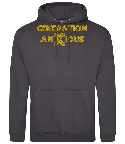 Generation AnXious (Generation Ängstlich) - retro, Sorgen, Humor, Chaos, Stil, Überdenken, Vintage, gen x, Millennials, gen z, Design, kreativ, lustig, sarkastisch, Retro-Vibes, Statement, ikonisch, Nostalgie, einzigartig, 80s, 70s, 90s - Standard Hoodie