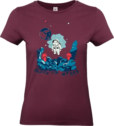 bunny in space - alien invasion, bunny art, bunny cartoon, bunny rabbit, cartoon alien, comic bunny, funny aliens, lost galaxy bunny, space, retro, wormhole, Arture - Standard T-Shirt (Frauen)