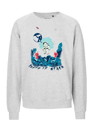 bunny in space - alien invasion, bunny art, bunny cartoon, bunny rabbit, cartoon alien, comic bunny, funny aliens, lost galaxy bunny, space, retro, wormhole, Arture - Fairtrade Sweatshirt