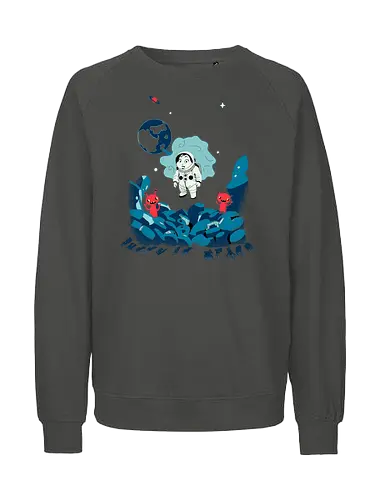 bunny in space - alien invasion, bunny art, bunny cartoon, bunny rabbit, cartoon alien, comic bunny, funny aliens, lost galaxy bunny, space, retro, wormhole, Arture - Fairtrade Sweatshirt