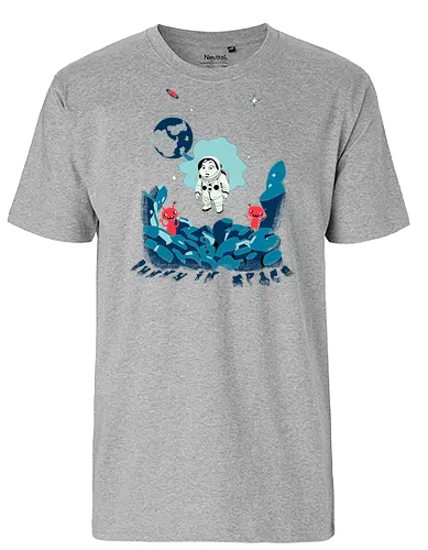 bunny in space - alien invasion, bunny art, bunny cartoon, bunny rabbit, cartoon alien, comic bunny, funny aliens, lost galaxy bunny, space, retro, wormhole, Arture - Fairtrade T-Shirt