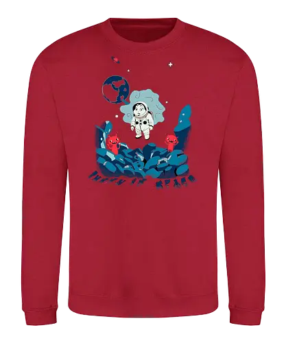bunny in space - alien invasion, bunny art, bunny cartoon, bunny rabbit, cartoon alien, comic bunny, funny aliens, lost galaxy bunny, space, retro, wormhole, Arture - Sweatshirt