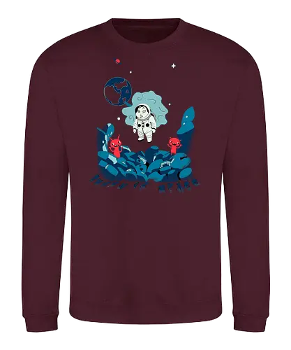 bunny in space - alien invasion, bunny art, bunny cartoon, bunny rabbit, cartoon alien, comic bunny, funny aliens, lost galaxy bunny, space, retro, wormhole, Arture - Sweatshirt