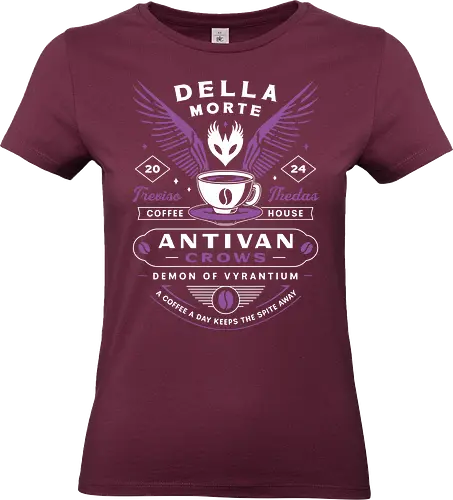 Antivan Crows Coffee Crest - dragon, veilguard, veil guard, video game, coffee, gaming, gamer, lyrium dagger, emmrich volkarin, rook, manfred, lucanis, bellara lutare, neve gallus, rpg, inquisition - Standard T-Shirt (Frauen)