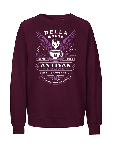 Antivan Crows Coffee Crest - dragon, veilguard, veil guard, video game, coffee, gaming, gamer, lyrium dagger, emmrich volkarin, rook, manfred, lucanis, bellara lutare, neve gallus, rpg, inquisition - Fairtrade Sweatshirt