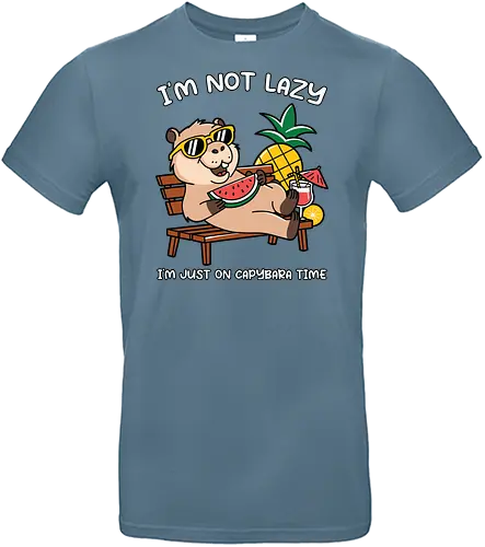 I'M NOT LAZY. I'M JUST ON CAPYBARA TIME - capybara, sunglasses, tropical, watermelon, pineapple, relaxation, humorous, summer, vacation - Standard T-Shirt