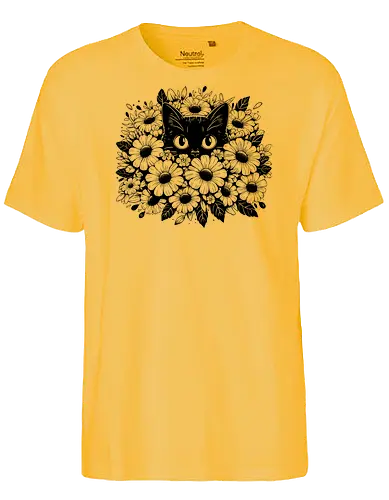 Camouflage - cats, cat, cute, kitty, floral, flower - Fairtrade T-Shirt