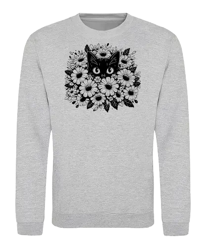 Camouflage - cats, cat, cute, kitty, floral, flower - Sweatshirt