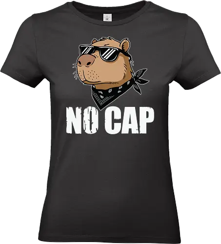 NO CAP - capybara, sunglasses, bandana, cool, confident, cartoon, animal, urban, trendy - Standard T-Shirt (Frauen)