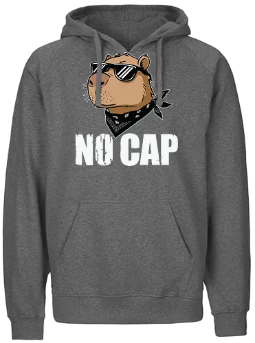 NO CAP - capybara, sunglasses, bandana, cool, confident, cartoon, animal, urban, trendy - Fairtrade Hoodie