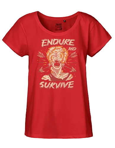 Endure and Survive - game, games, gaming, ellie, joel, Last, gamer, zombie, videogame, abby, clicker, firefly, horror, joel and ellie, scary, cordyceps, infected - Fairtrade Girl Shirt