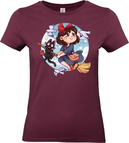 Witch & Cat - cat, black cat, anime, manga, japan, otaku, otome, otaku culture, witch, kawaii, cute stuff - Standard T-Shirt (Frauen)