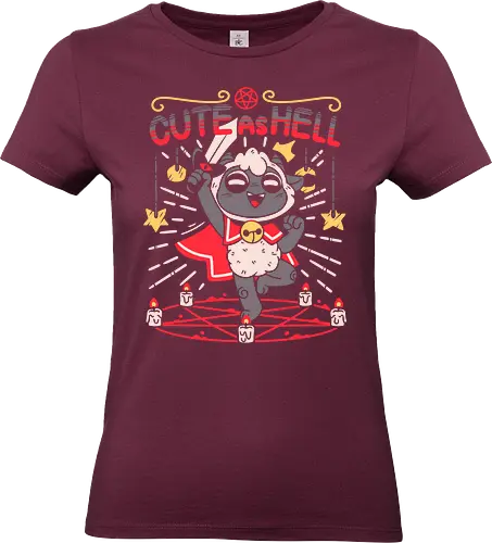 Cute as Hell! - cute as hell, Lamb, lamb, cult, kawaii, cute, flesh, video game, games, game, sheep, demon, satanism, ritual, cute stuff, gaming - Standard T-Shirt (Frauen)
