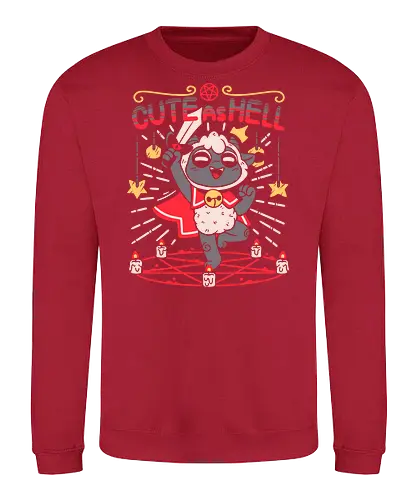 Cute as Hell! - cute as hell, Lamb, lamb, cult, kawaii, cute, flesh, video game, games, game, sheep, demon, satanism, ritual, cute stuff, gaming - Sweatshirt