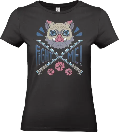 Fight Me! - Inosuke, anime, manga, Slayer, japan, otaku culture, otaku, otome, nezuko, tanjiro, zenitsu, inosuke, fight, shonen - Standard T-Shirt (Frauen)
